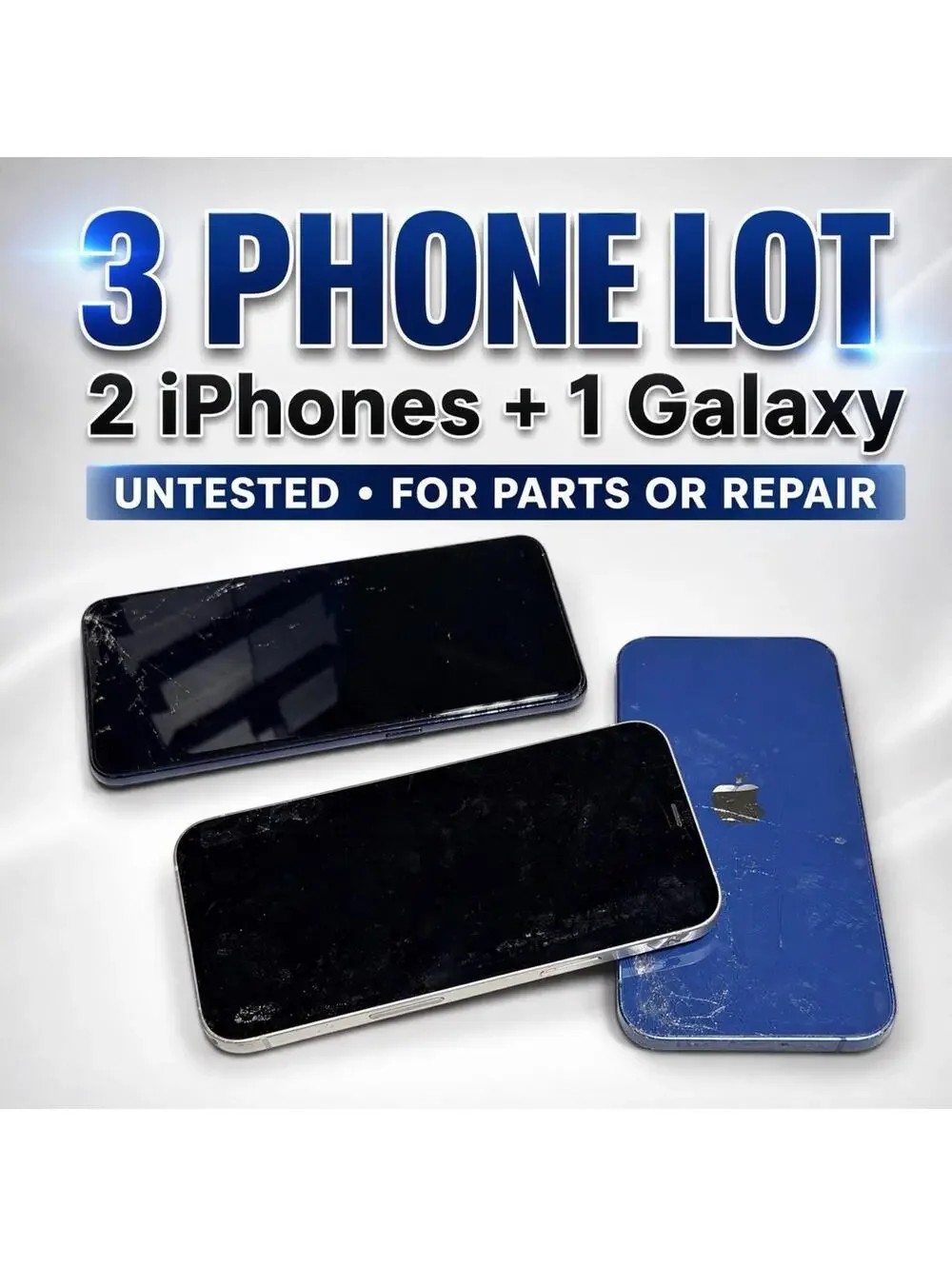 3 Phone Lot 2 iPhones  Samsung Galaxy For Parts Repair AS-IS